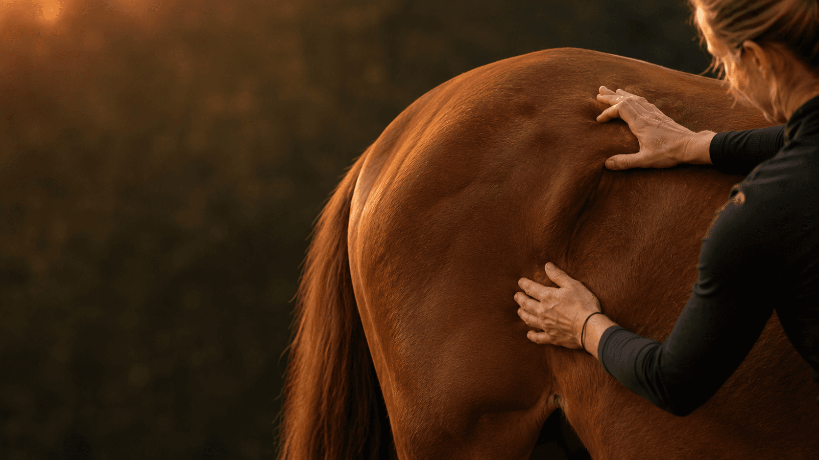 Soin manuel sur un cheval